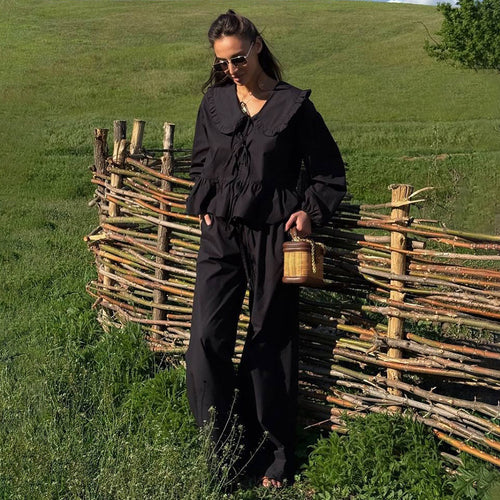 Damen Verspielte Bluse mit Rüschen und Kordelzug R&B