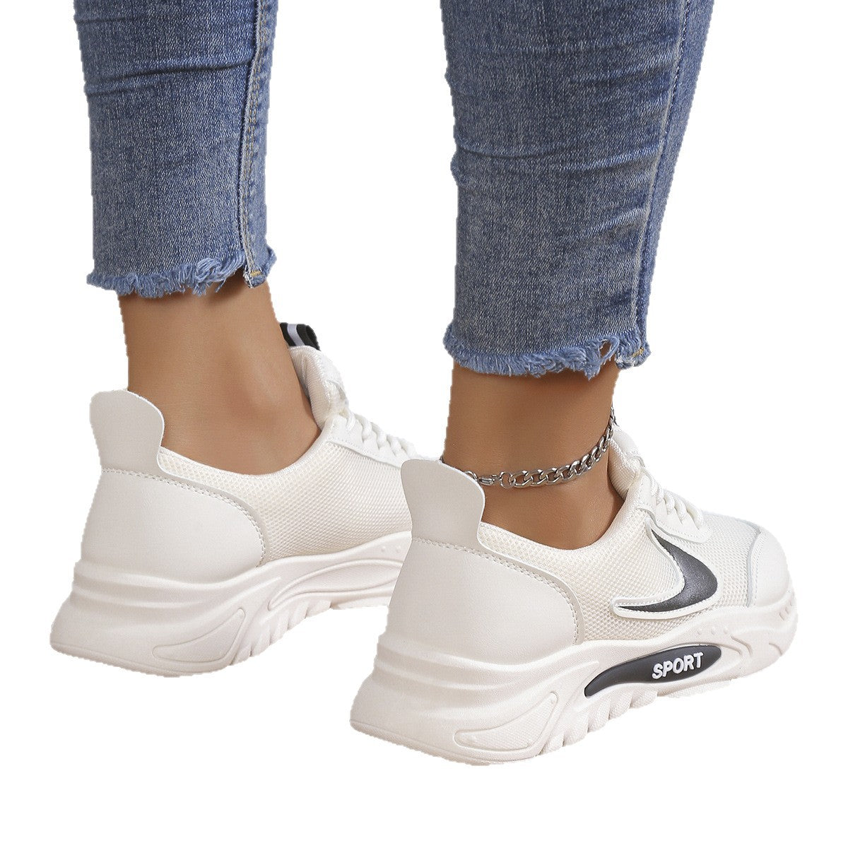 Damen Sportliche Sneakers mit atmungsaktiver Mesh-Oberfläche und stabiler Laufsohle R&B