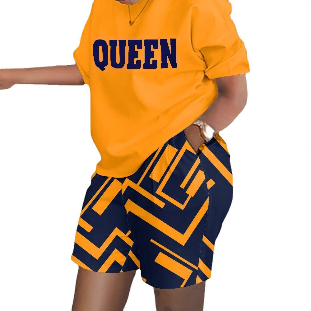 Damen Freizeitoberteil und Shorts Set R&B