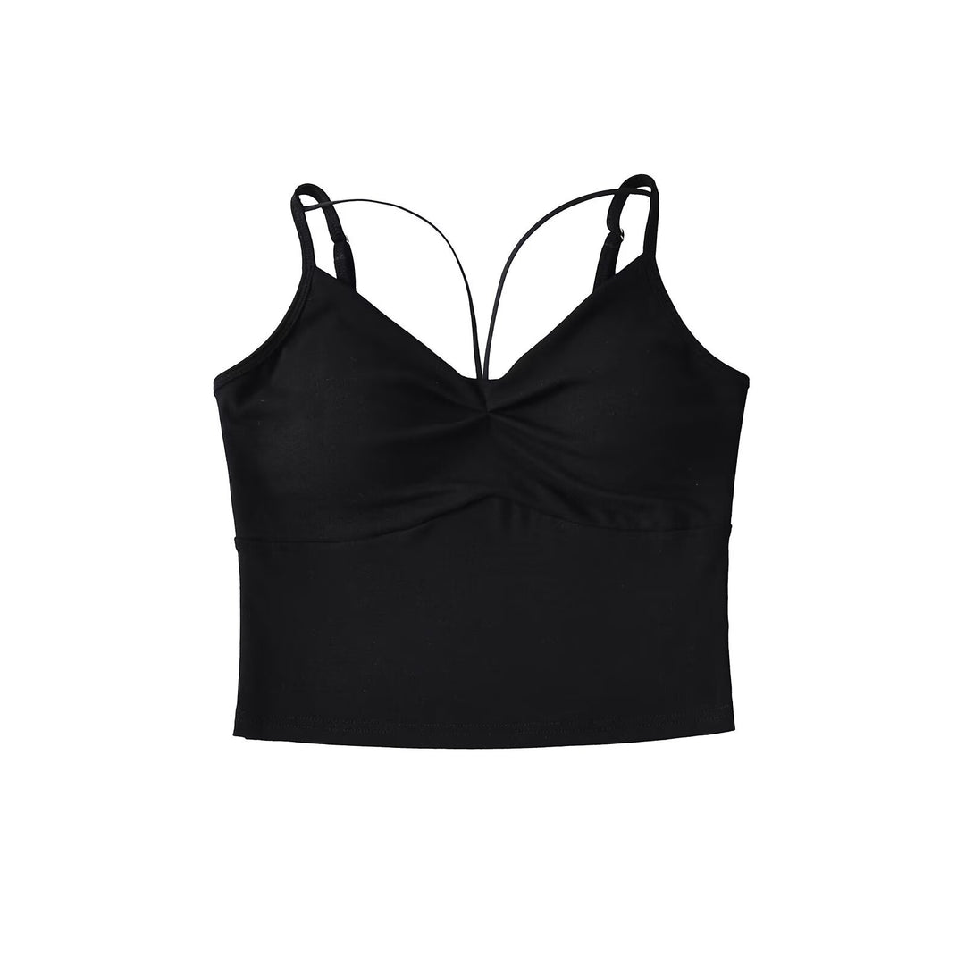 Damen elegantes Crop-Top mit verstellbaren Spaghetti-Trägern R&B
