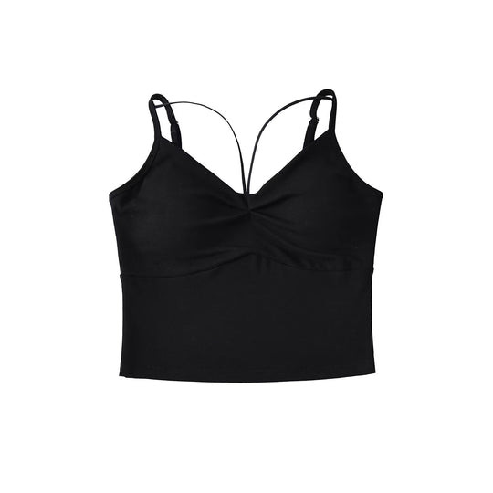Damen elegantes Crop-Top mit verstellbaren Spaghetti-Trägern R&B