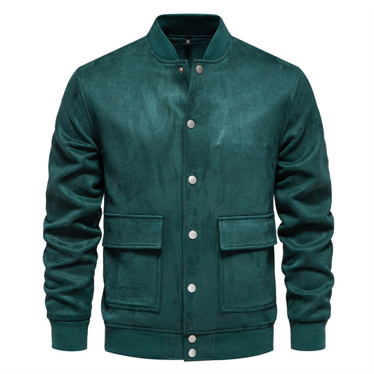 Herren leichter Kunstleder-Jacke mit praktischen Taschen R&B