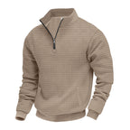 Herren Stepppullover mit halbem Reißverschluss und modernem Strukturdesign R&B