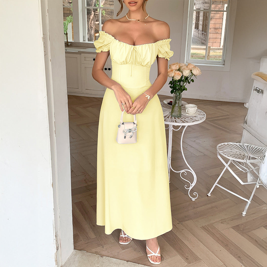 Damen Maxi-Kleid mit charmanten Rüschendetails und schmeichelndem Schnitt R&B