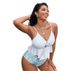 Damen Badeset mit fließendem Oberteil und floralem Bottom R&B