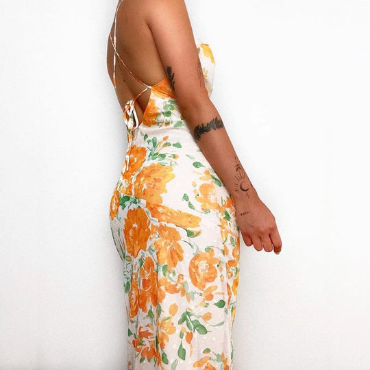 Damen Blumenmuster Maxikleid R&B