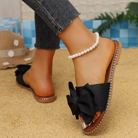 Damen Slipper mit glamourösem Schleifendetail R&B