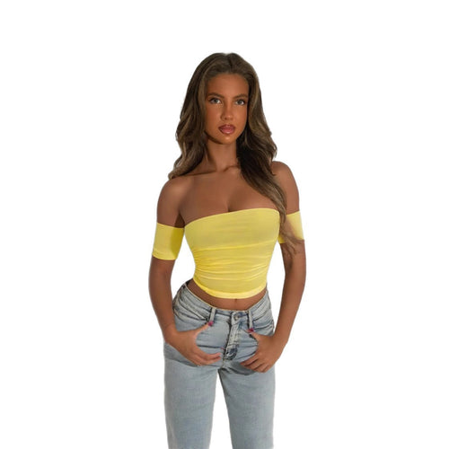 Damen Off-Shoulder Bluse aus elastischem Material mit figurformendem Schnitt R&B