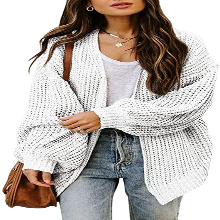 Damen Großer Strickpullover mit voluminösen Ärmeln und lässigem Schnitt R&B