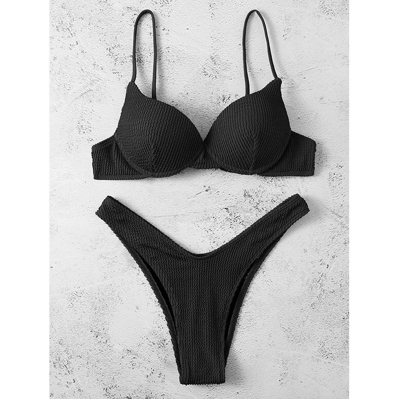 Damen Bikiniset mit gepolstertem Oberteil und hohem Beinausschnitt R&B