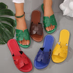 Damen Slipper mit modischem Riemen-Design und bequemer Fußbettung R&B