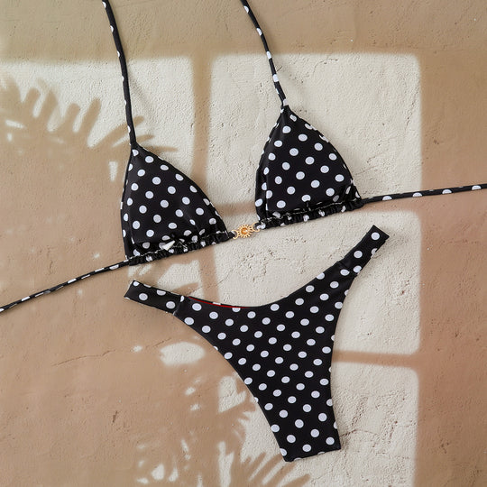 Damen Designer-Bikini mit Leopardenmuster und raffinierten Details R&B