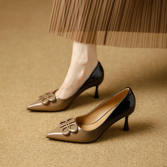 Damen Elegante spitze Pumps mit glamourösem Schleifenakzent R&B