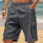 Herren nan technische Reisefreizeit-Bermuda mit elastischem Bund, Kordelzug und funktionalen Klapptaschen R&B