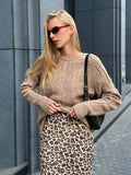 Damen Pullover mit Kabelstrickmuster und lässigem Schnitt R&B