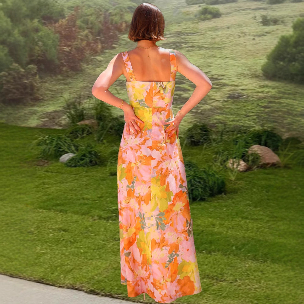 Damen Maxikleid mit floralen Mustern R&B
