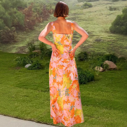 Damen Maxikleid mit floralen Mustern R&B