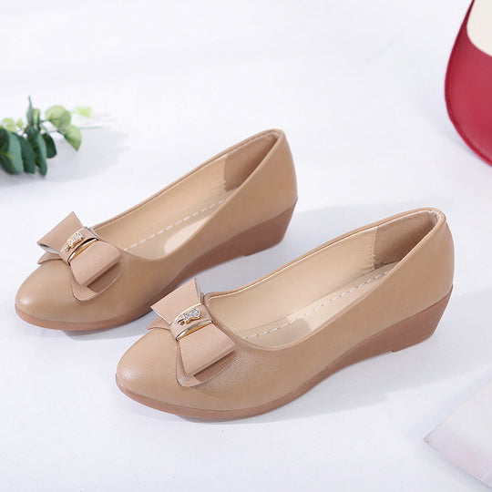 Damen elegante Keil-Pumps mit dekorativem Schleifen-Design R&B