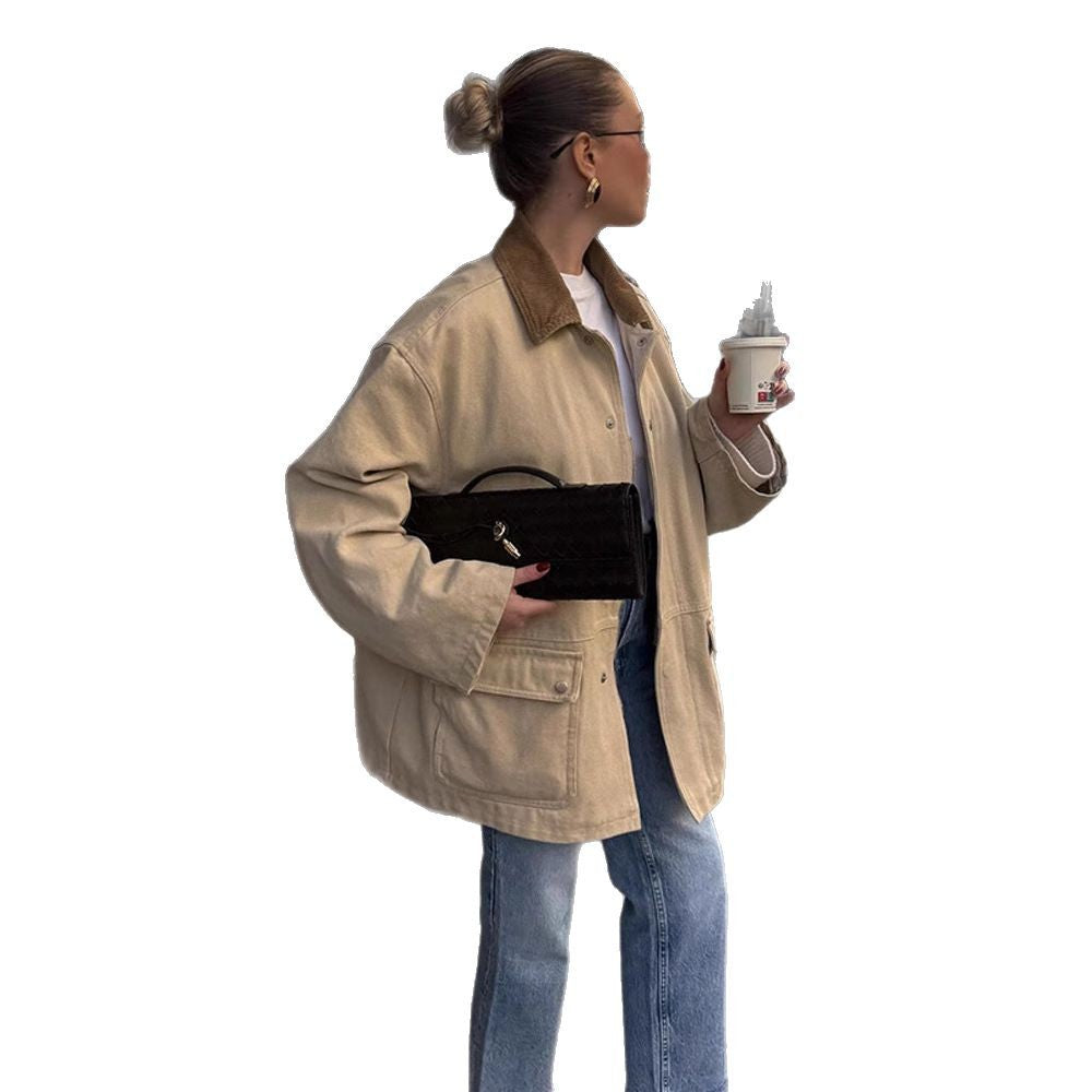Damen Oversized Utility-Jacke R&B