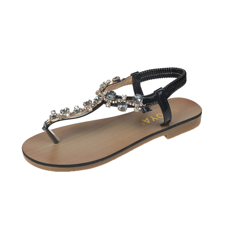 Damen elegantes Zehentrenner-Design mit funkelnden Strass-Akzenten R&B