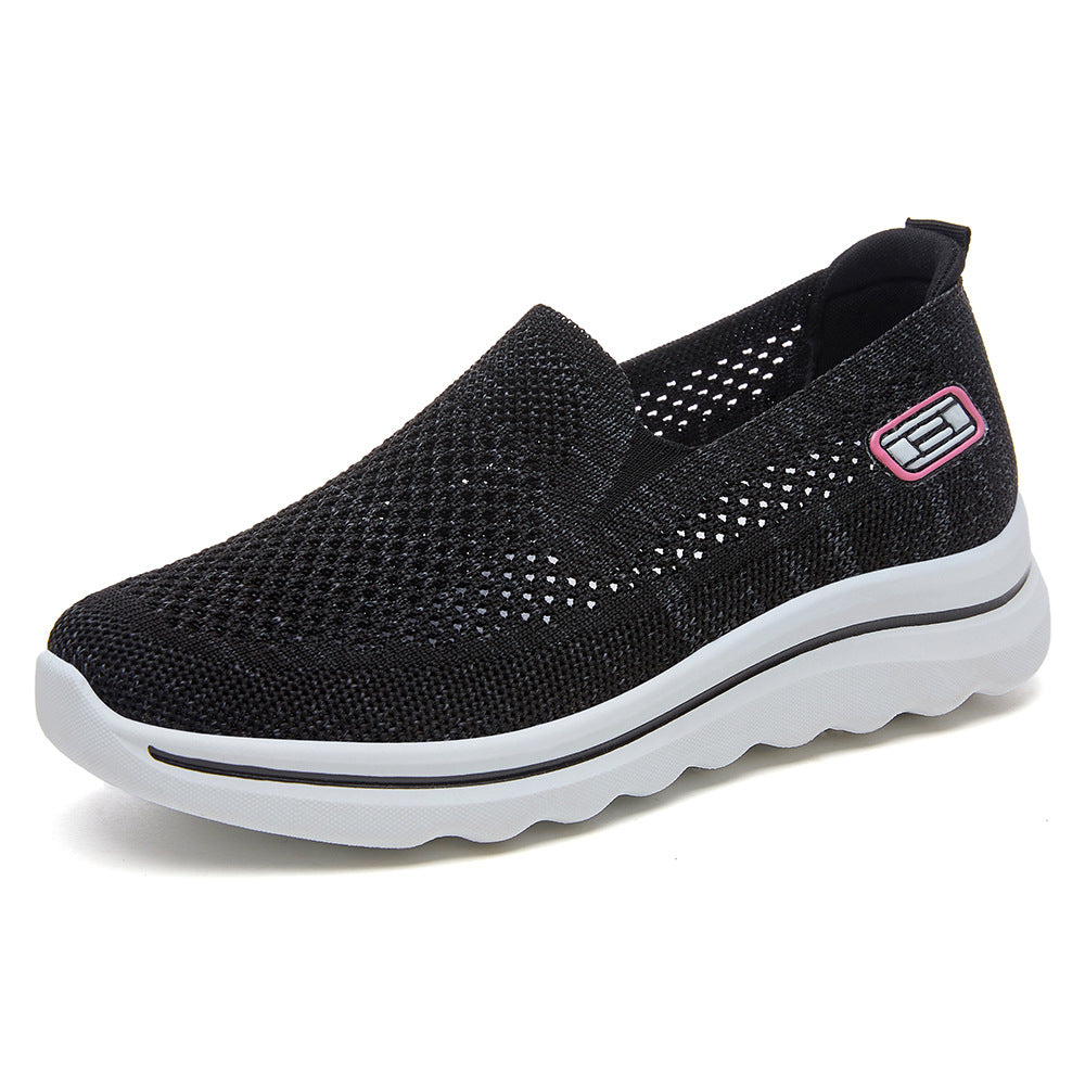 Damen Atmungsaktive Slip-On Sneakers mit elastischer Strickoberfläche R&B