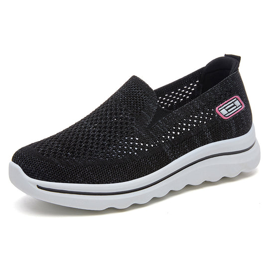 Damen Atmungsaktive Slip-On Sneakers mit elastischer Strickoberfläche R&B