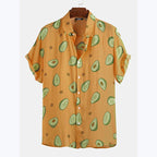 Herren Kurzarmhemd mit frischem Avocado-Muster R&B