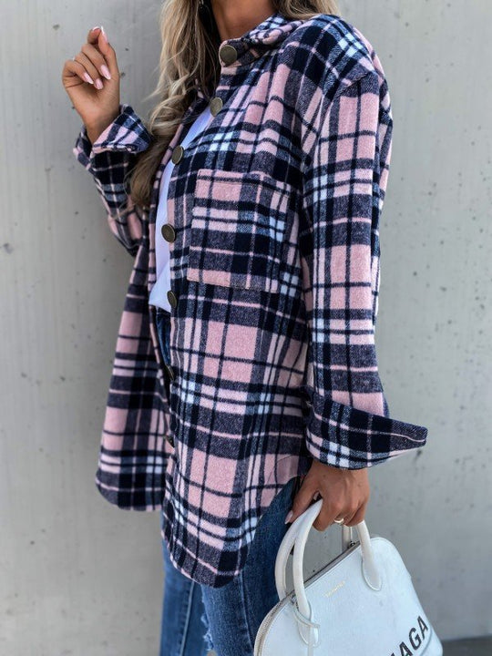 Damen Karierte Overshirtjacke R&B