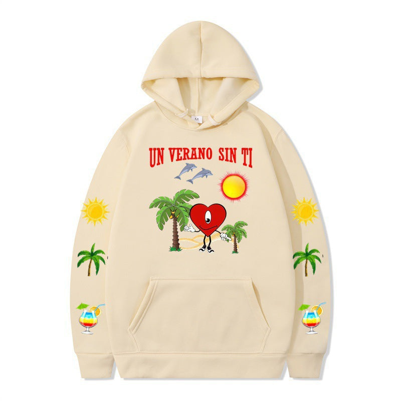 Damen Kapuzenpullover mit lebhaftem Sommermotiv und bequemer Passform R&B