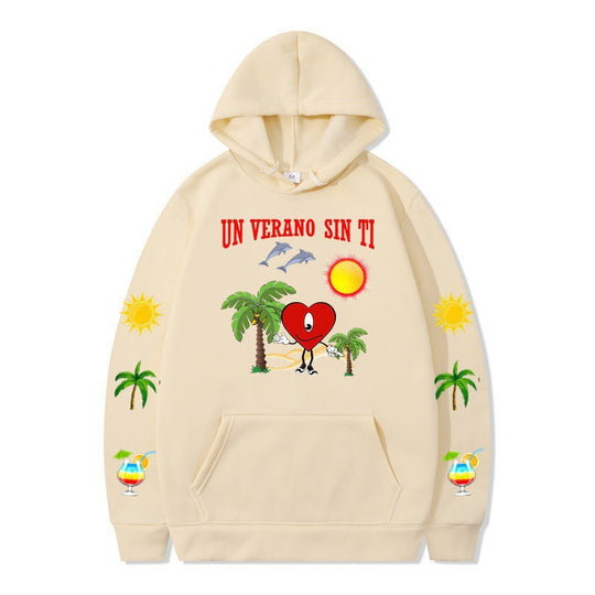 Damen Kapuzenpullover mit lebhaftem Sommermotiv und bequemer Passform R&B