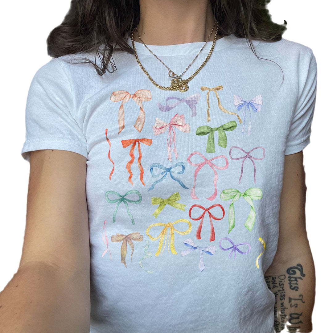 Damen T-Shirt mit flauschigem Schleifenmotiv R&B