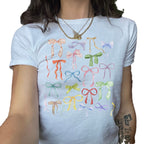 Damen T-Shirt mit flauschigem Schleifenmotiv R&B