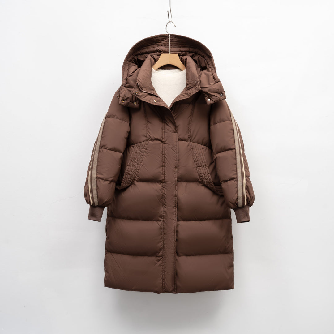 Damen Isolierter Wintermantel mit funktionalen Taschen und verstellbarer Kapuze R&B