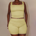 Damen Sportliches Set mit figurformendem Top und Shorts R&B