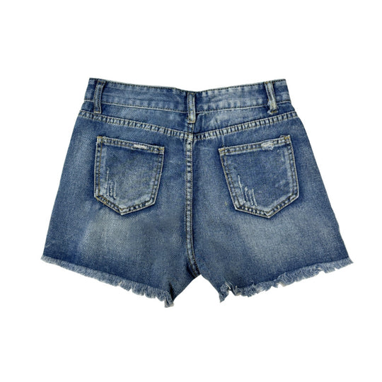 Damen Destroyed Denim Shorts R&B