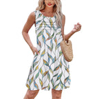Damen Sommerkleid mit eleganter Faltenstruktur und praktischen Eingrifftaschen R&B
