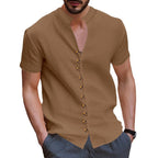 Herren Kurzarmhemd mit modernen Knopfdetails R&B