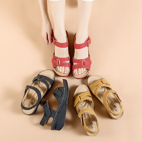 Damen Komfortable Wedge-Sandalen mit verstellbarem Riemen R&B