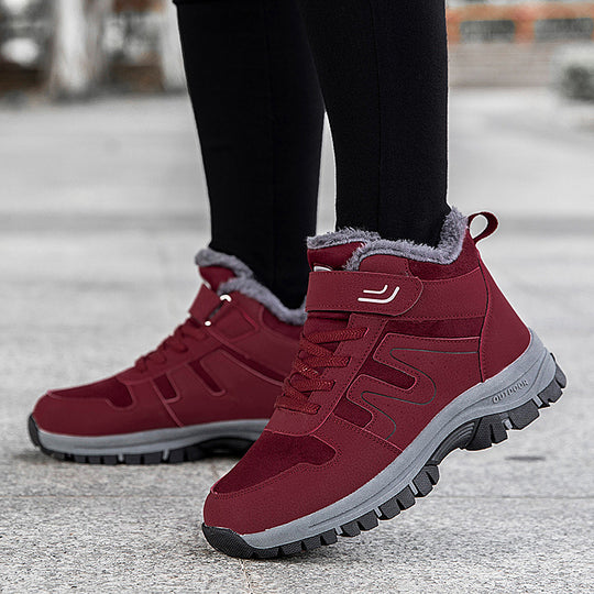 Damen Winterstiefel mit praktischem Klettverschluss und isolierender Innensohle R&B