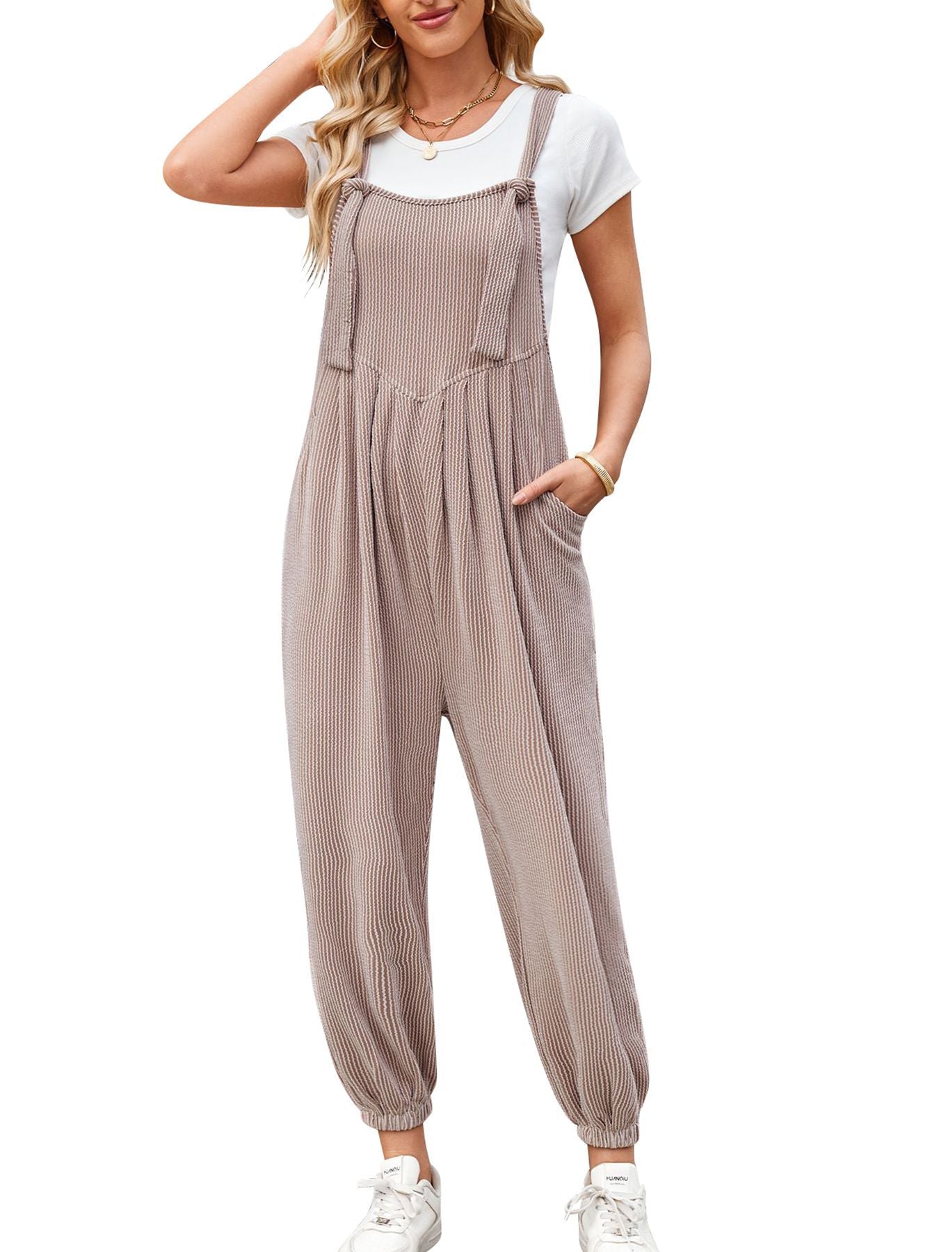 Damen Lässiger Jumpsuit mit praktischen Taschen R&B