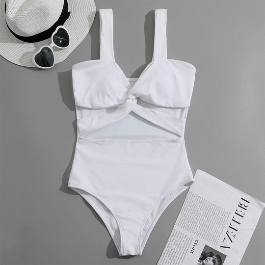 Damen Einteiler Badeanzug mit eleganten Rüschendetails R&B