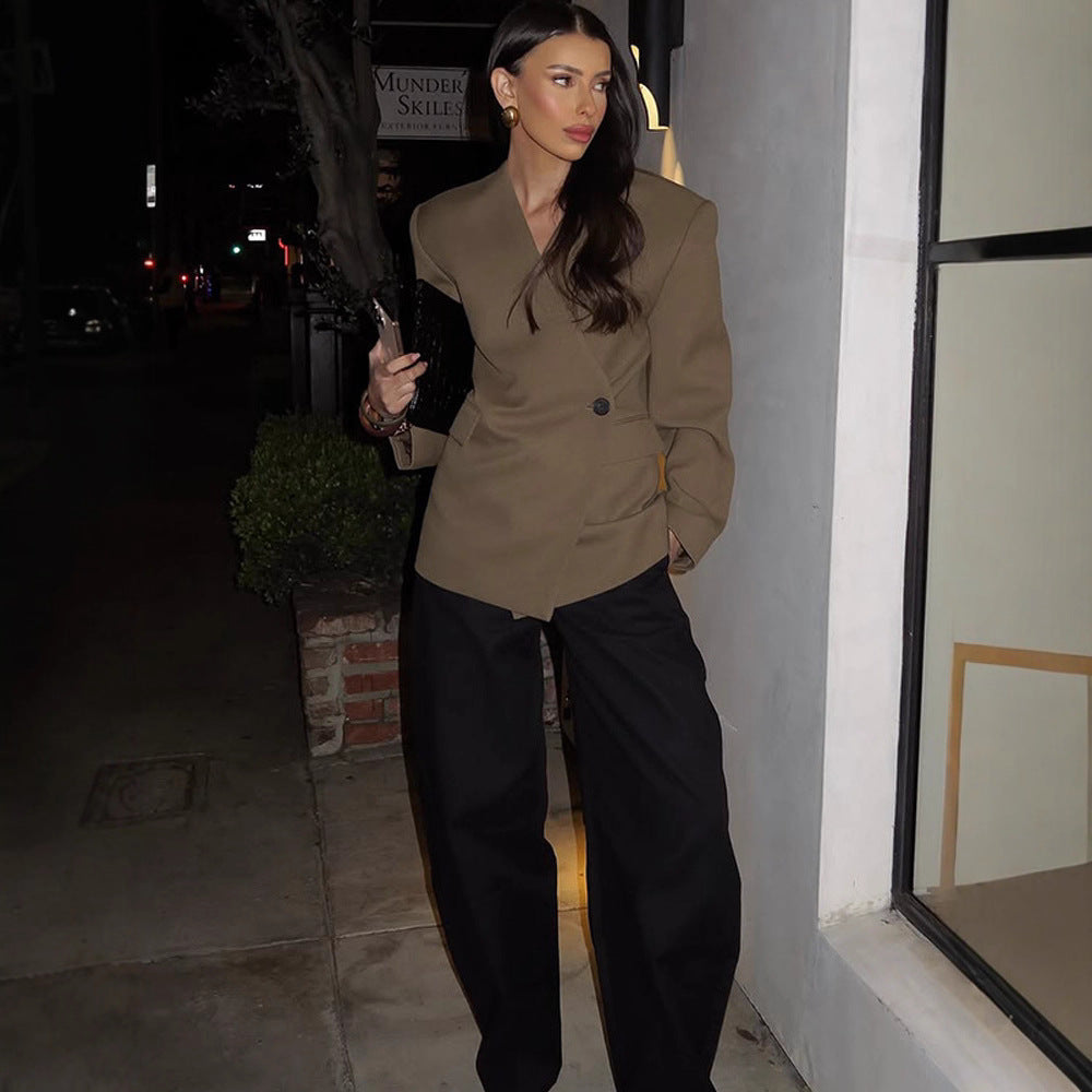 Damen Elegante Oversized Blazerjacke R&B