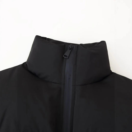 Damen modische cropped Daunenjacke mit hohem Kragen und praktischen Taschen R&B