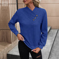 Damen eleganter Pullover mit asymmetrischem Ausschnitt und Knopfdetails R&B