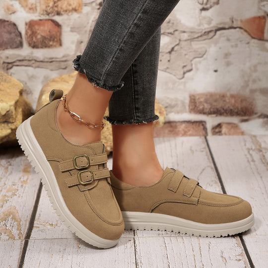 Damen modische Sneakers mit Doppelschnallen R&B