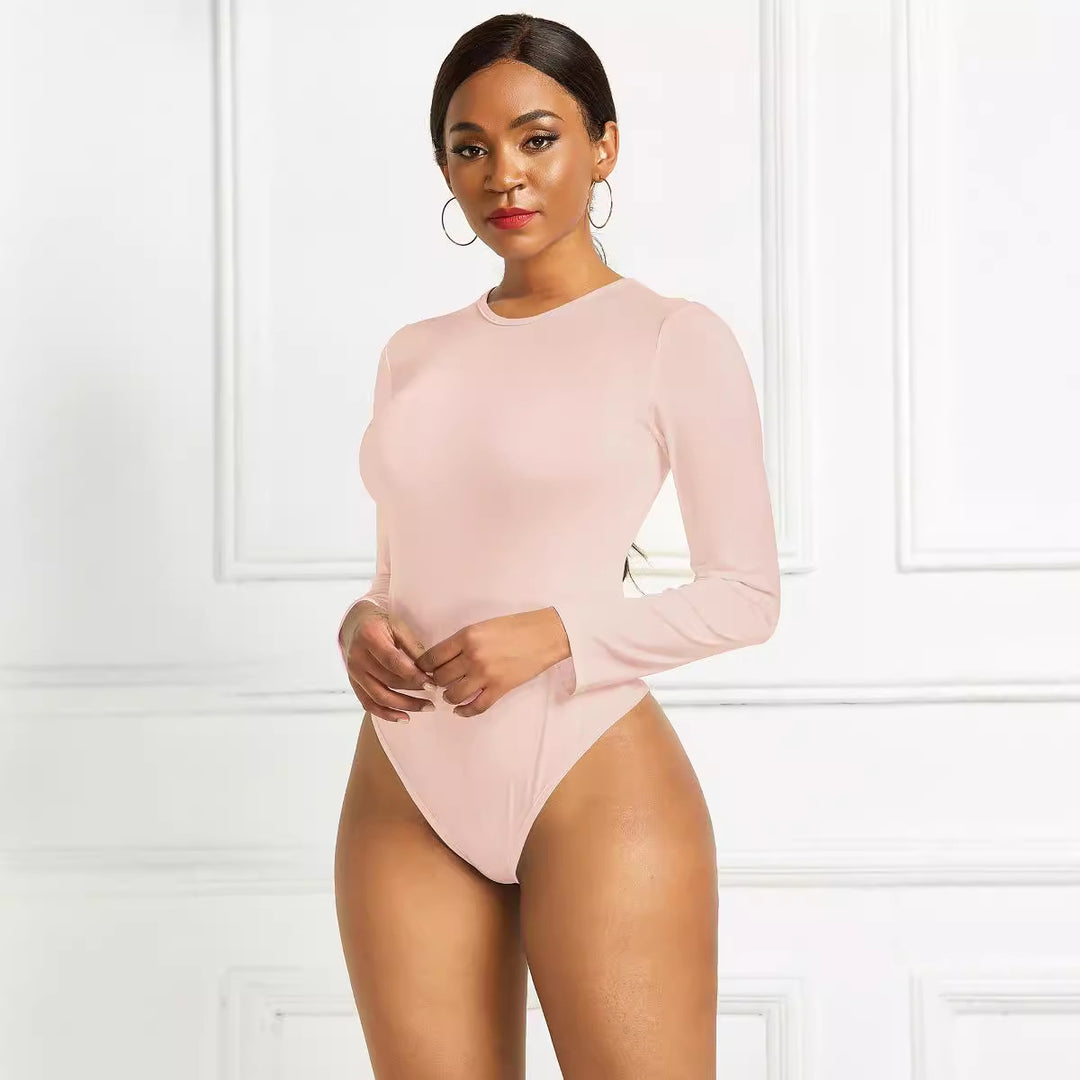 Damen Eleganter Langarmbody mit hohem Beinausschnitt R&B