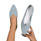 Damen spitze Ballerinas aus atmungsaktivem Strickmaterial mit elegantem Akzent R&B