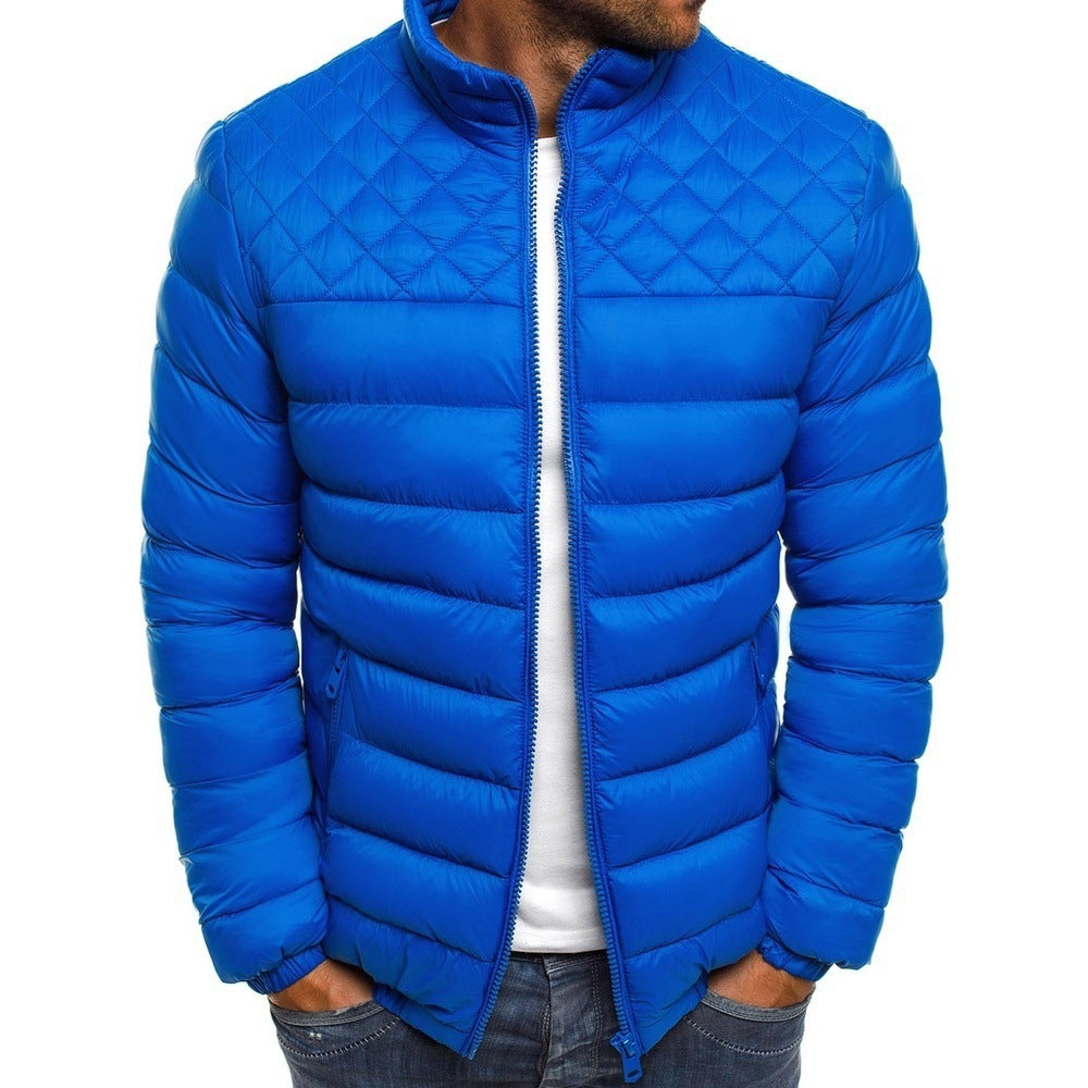 Herren isolierte Steppjacke mit hochgeschlossenem Kragen und seitlichen Reißverschlusstaschen R&B