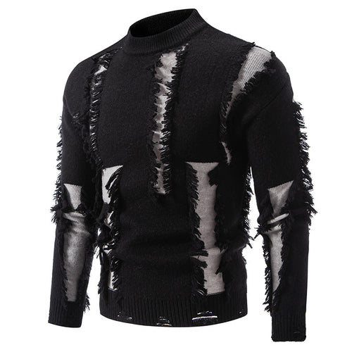 Herren Pullover mit auffälligem Fransen-Design R&B