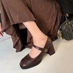 Damen modische Mary Jane Pumps mit komfortablem Blockabsatz R&B